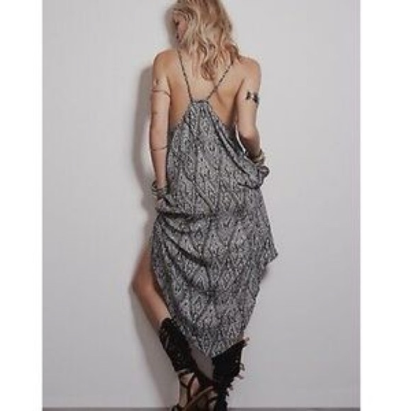 Free People Knot For You Slip Raven Combo Dress Tribal Print Size S - Picture 9 of 11